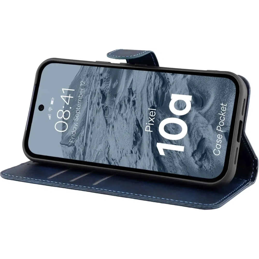 Etui z klapką Bizon Case Pocket do Google Pixel 10a granatowe