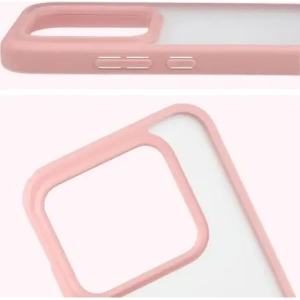 Etui Bizon Case Angelo do Realme GT 8 Pro półprzezroczyste z jasnoróżową ramką