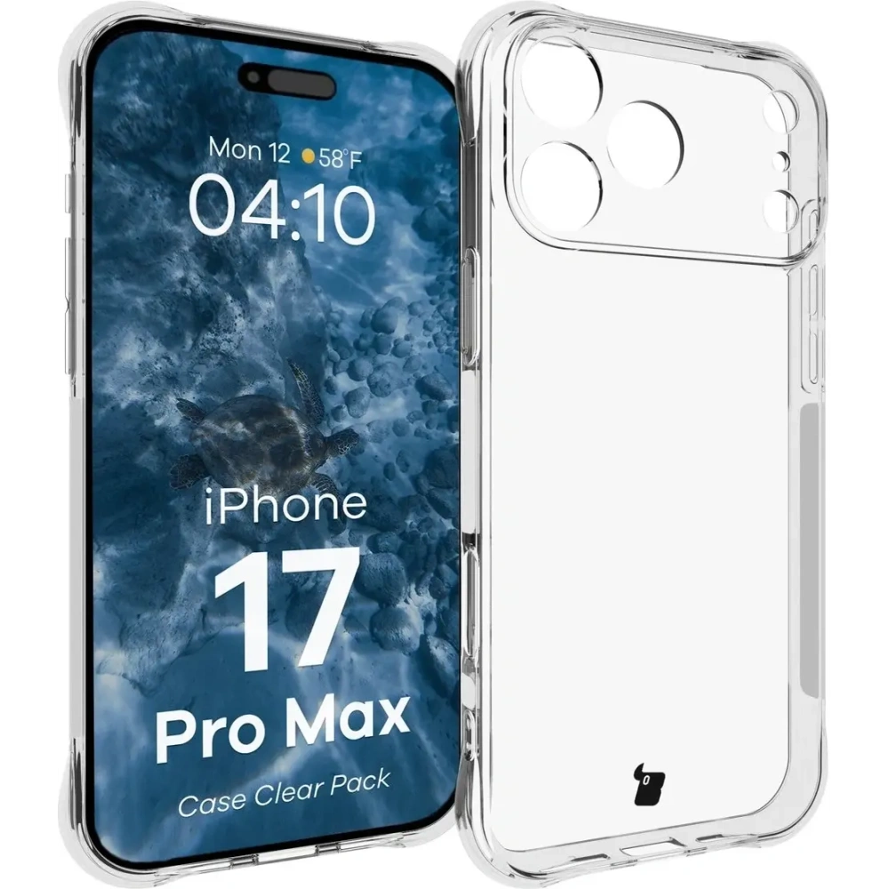 Elastyczne etui + 2x szkło hartowane Bizon Case Clear Pack do Apple iPhone 17 Pro Max