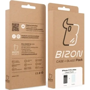 Elastyczne etui + 2x szkło hartowane Bizon Case Clear Pack do Apple iPhone 17 Pro Max