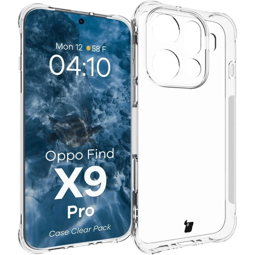 Elastyczne etui + 2x folia na ekran Bizon Case Clear Pack do Oppo Find X9 Pro