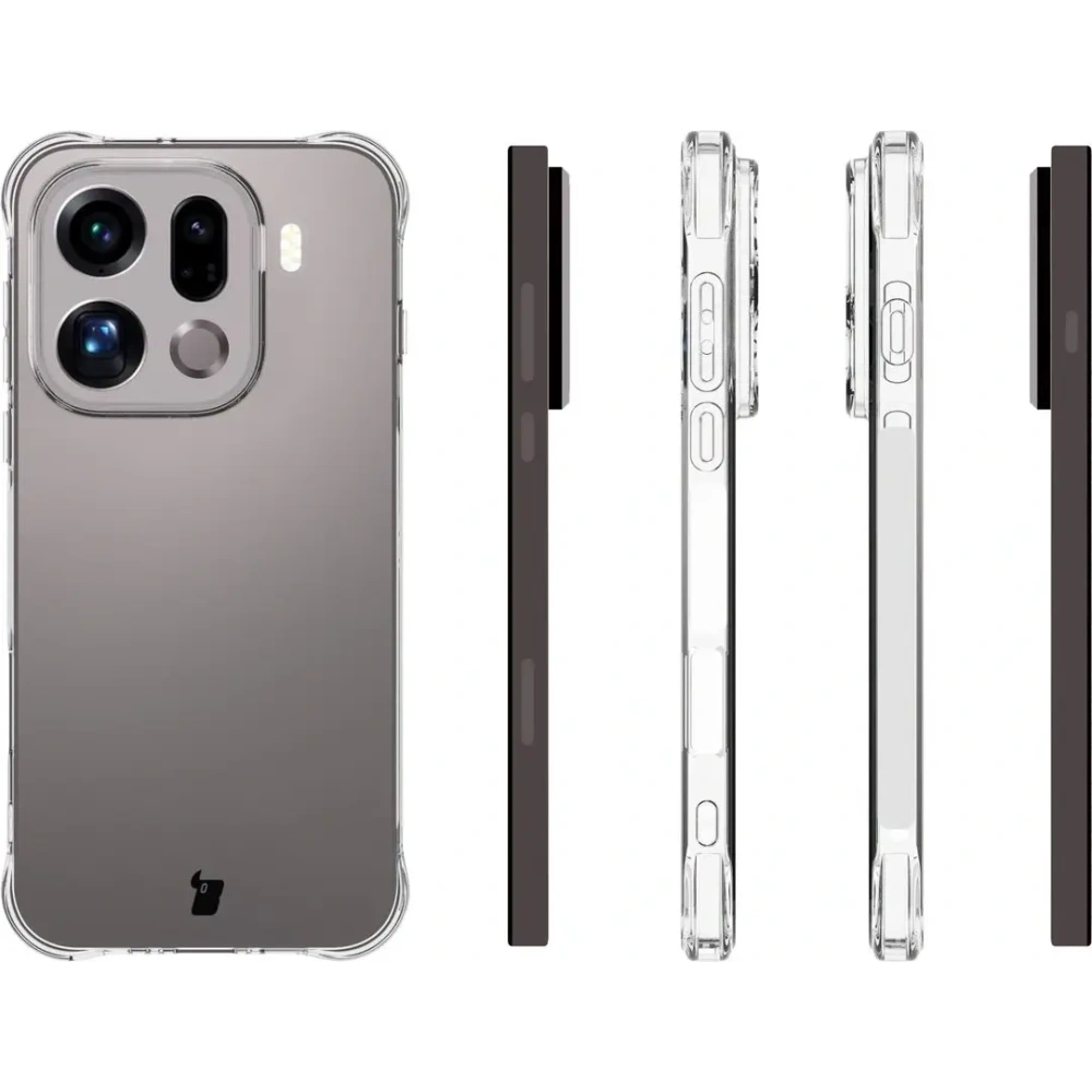 Elastyczne etui + 2x folia na ekran Bizon Case Clear Pack do Oppo Find X9 Pro