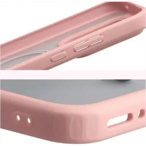 Etui z pierścieniem magnetycznym Bizon Case MatteO do Realme GT 8 Pro przydymione-jasnoróżowe