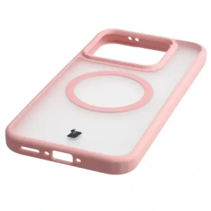 Etui z pierścieniem magnetycznym Bizon Case MatteO do Realme GT 8 Pro przydymione-jasnoróżowe