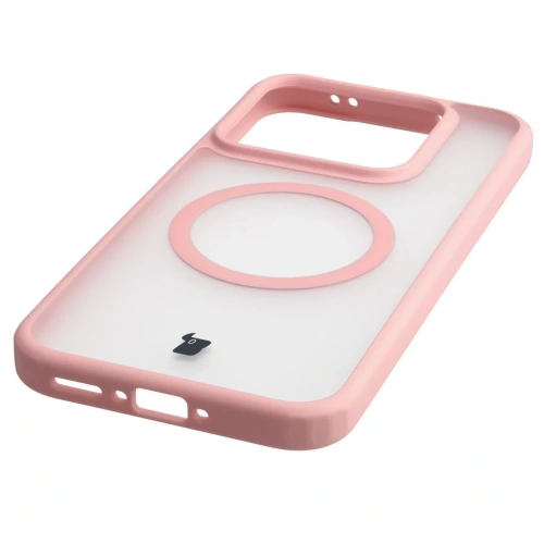 Etui z pierścieniem magnetycznym Bizon Case MatteO do Realme GT 8 Pro przydymione-jasnoróżowe