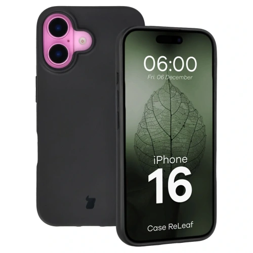 Etui z recyklingu Bizon Case ReLeaf do Apple iPhone 16 czarne