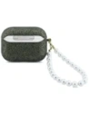 Etui Guess Glitter Pearl Strap do Apple AirPods Pro 3 khaki