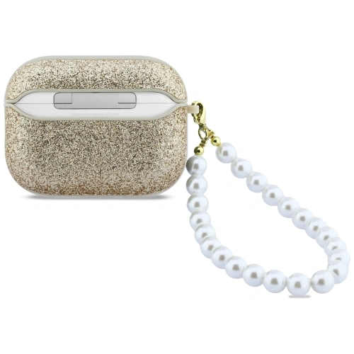 Etui Guess Glitter Pearl Strap do Apple AirPods Pro 3 złoty