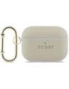 Etui Guess Grained Classic Logo Hook do Apple AirPods Pro 3 złoty