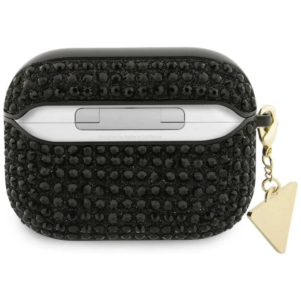 Etui Guess Rhinestone Triangle Charm do Apple AirPods Pro 3 czarny