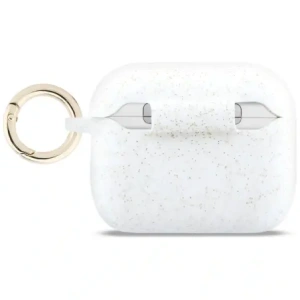 Etui Guess Silicone Glitter Ring do Apple AirPods Pro 3 biały