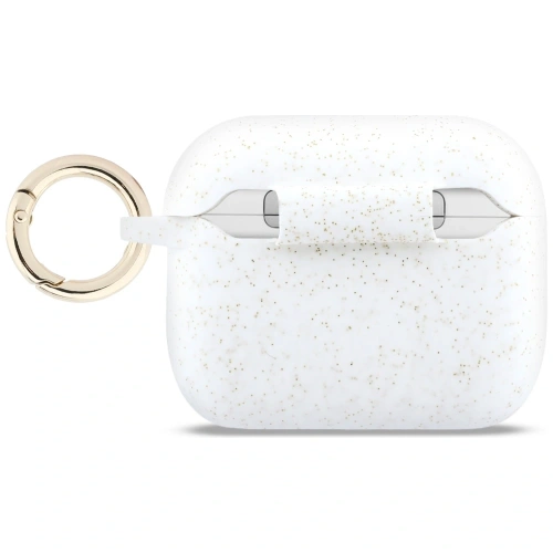 Etui Guess Silicone Glitter Ring do Apple AirPods Pro 3 biały
