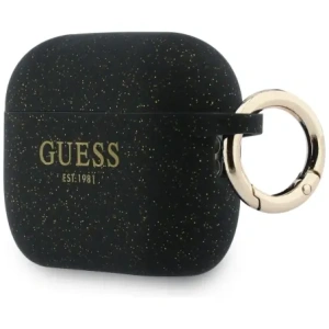 Etui Guess Silicone Glitter Ring do Apple AirPods Pro 3 czarny