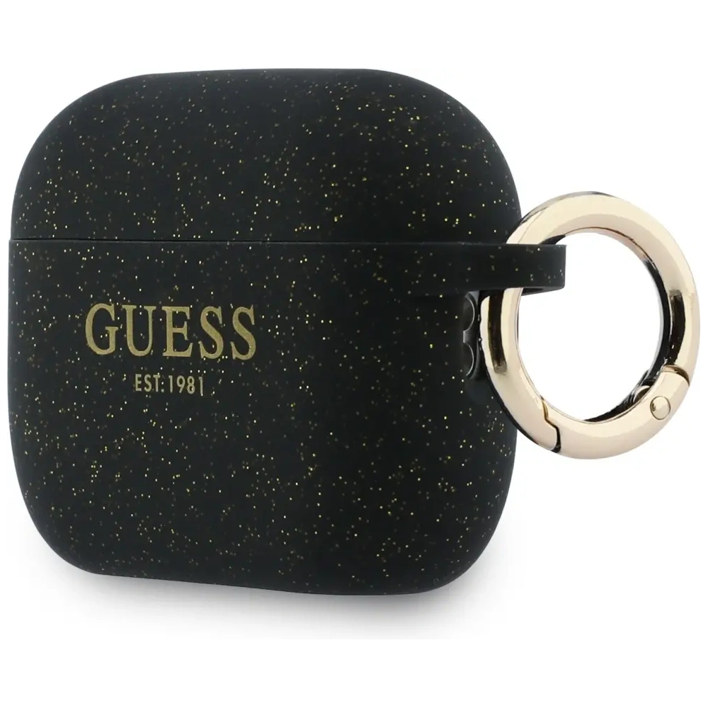 Etui Guess Silicone Glitter Ring do Apple AirPods Pro 3 czarny
