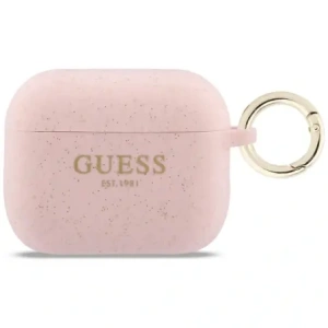 Etui Guess Silicone Glitter Ring do Apple AirPods Pro 3 różowy