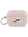 Etui Karl Lagerfeld Monogram Karl & Choupette Head do Apple AirPods Pro 3 różowy