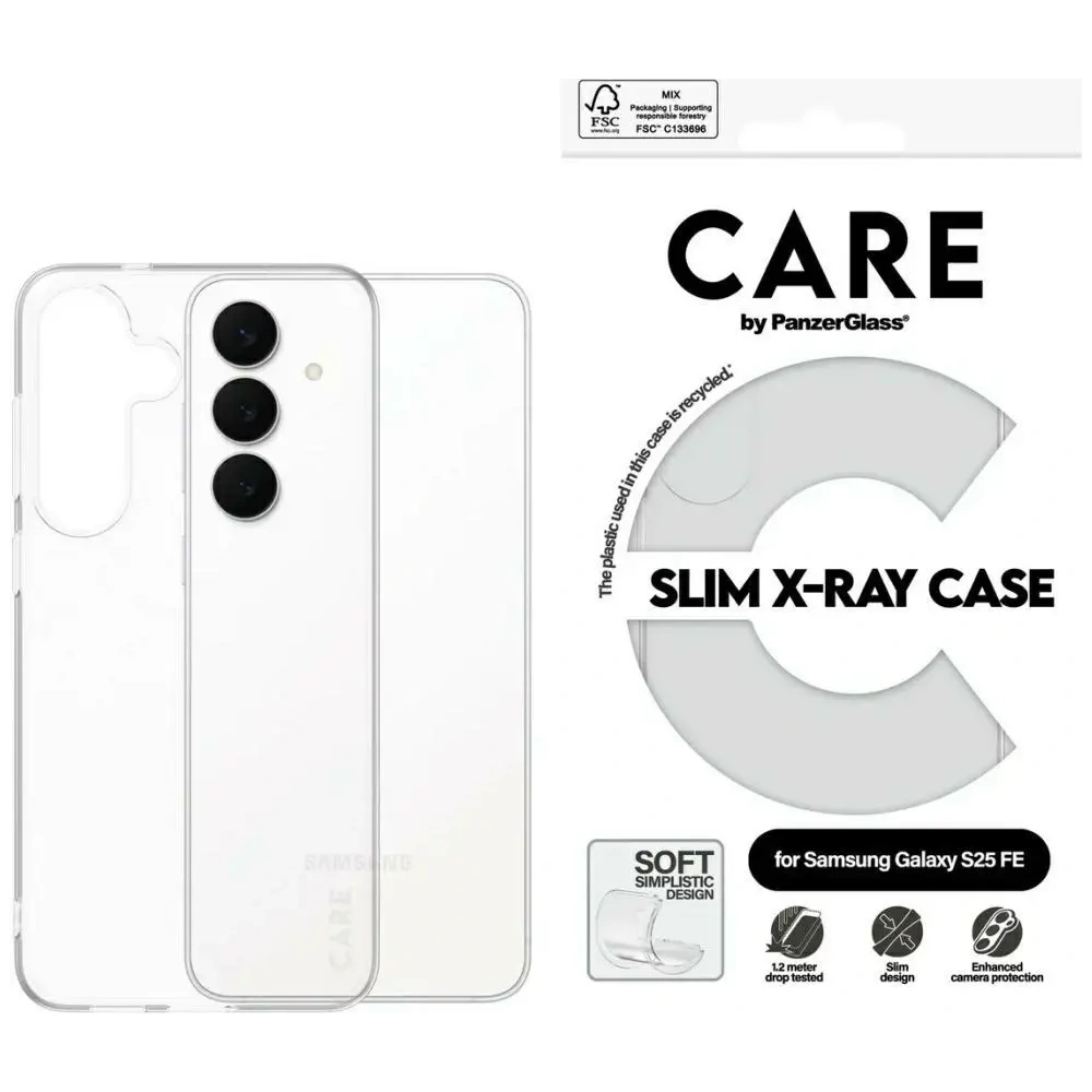 Etui CARE by PanzerGlass Fashion X-Ray do Samsung Galaxy S25 FE przezroczysty