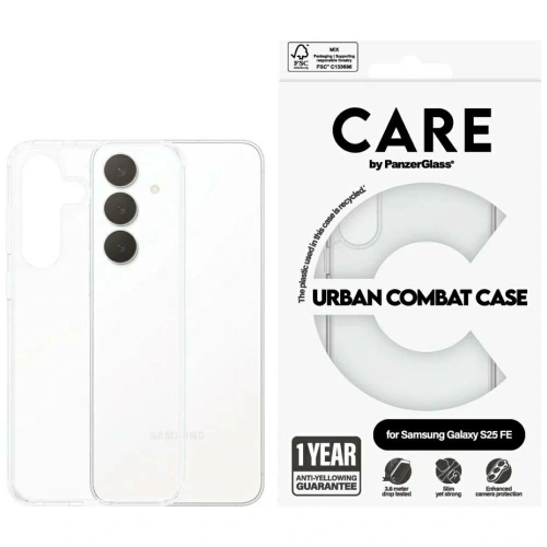 Etui CARE by PanzerGlass Flagship Urban Combat do Samsung Galaxy S25 FE przezroczysty