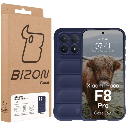 Pancerne etui Bizon Case Tur do Xiaomi POCO F8 Pro granatowe