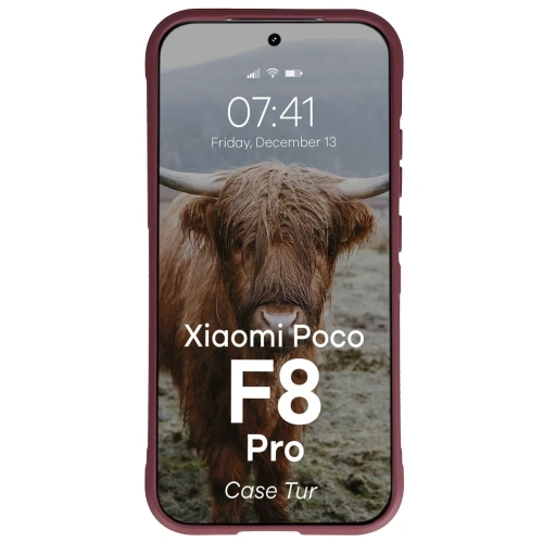 Pancerne etui Bizon Case Tur do Xiaomi POCO F8 Pro burgundowe