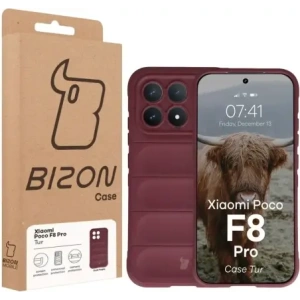 Pancerne etui Bizon Case Tur do Xiaomi POCO F8 Pro burgundowe