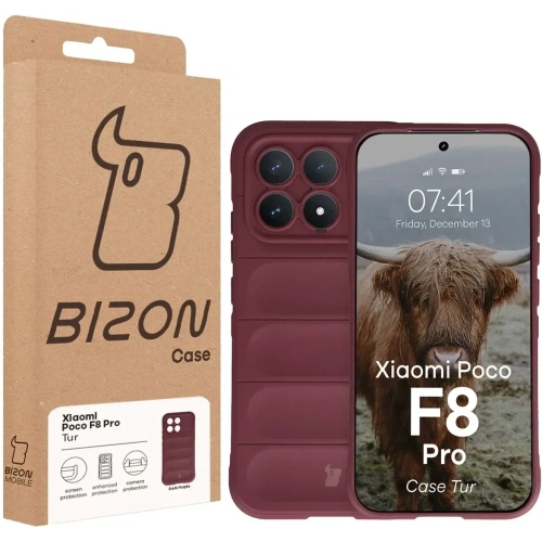 Pancerne etui Bizon Case Tur do Xiaomi POCO F8 Pro burgundowe
