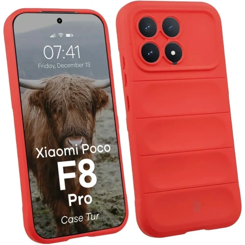 Pancerne etui Bizon Case Tur do Xiaomi POCO F8 Pro czerwone