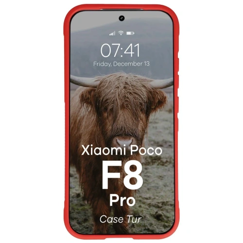 Pancerne etui Bizon Case Tur do Xiaomi POCO F8 Pro czerwone