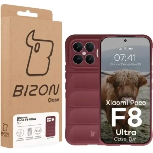 Pancerne etui Bizon Case Tur do Xiaomi POCO F8 Ultra burgundowe