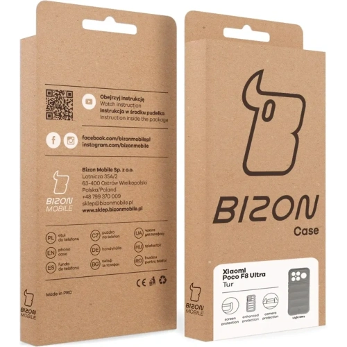 Pancerne etui Bizon Case Tur do Xiaomi POCO F8 Ultra jasnoszare
