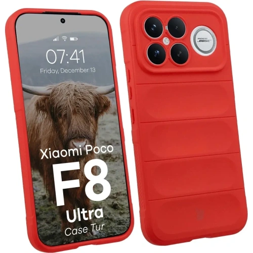 Pancerne etui Bizon Case Tur do Xiaomi POCO F8 Ultra czerwone