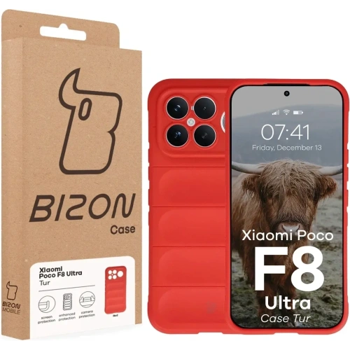 Pancerne etui Bizon Case Tur do Xiaomi POCO F8 Ultra czerwone