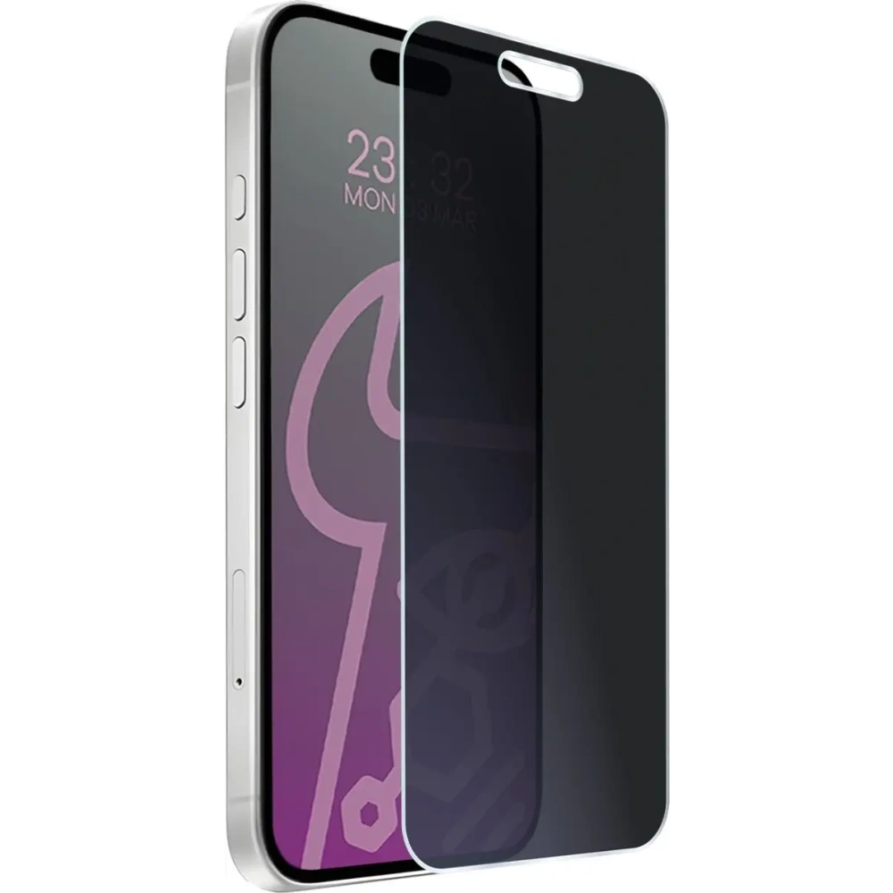 Prywatyzujące szkło hybrydowe Bizon Glass Mule Shadow do Apple iPhone 16 Plus matowe