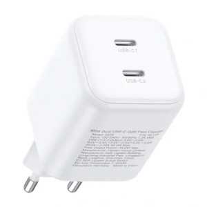 Ładowarka sieciowa Dual UGREEN 2xUSB-C GaN 45W X526 (biała)