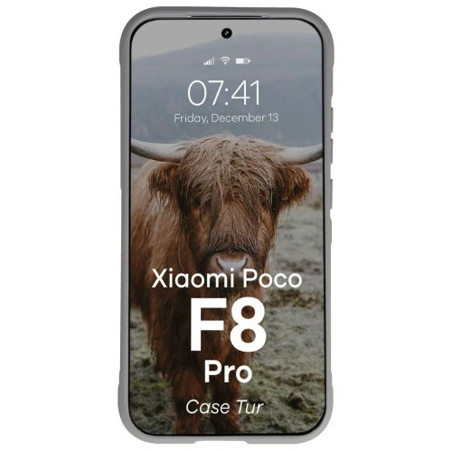 Pancerne etui Bizon Case Tur do Xiaomi POCO F8 Pro jasnoszare