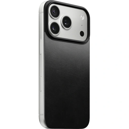Nakładka na plecki NOMAD Magnetic Leather Back do Apple iPhone 17 Pro kompatybilna z MagSafe, skóra Horween (black)