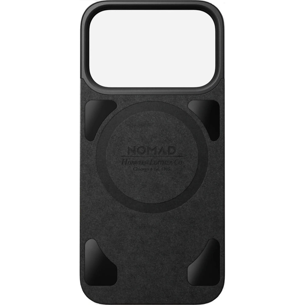 Nakładka na plecki NOMAD Magnetic Leather Back do Apple iPhone 17 Pro kompatybilna z MagSafe, skóra Horween (black)