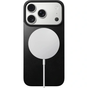 Nakładka na plecki NOMAD Magnetic Leather Back do Apple iPhone 17 Pro kompatybilna z MagSafe, skóra Horween (black)