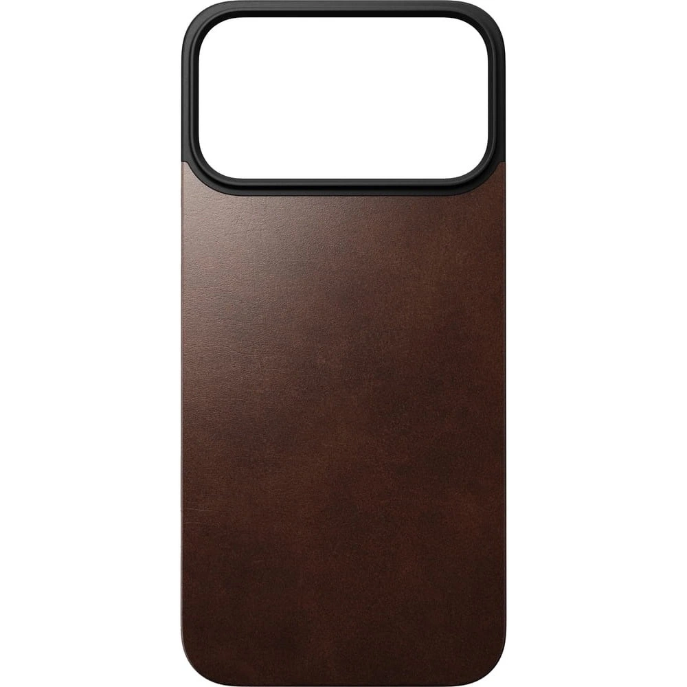 Nakładka na plecki NOMAD Magnetic Leather Back do Apple iPhone 17 Pro Max kompatybilna z MagSafe, skóra Horween (rustic brown