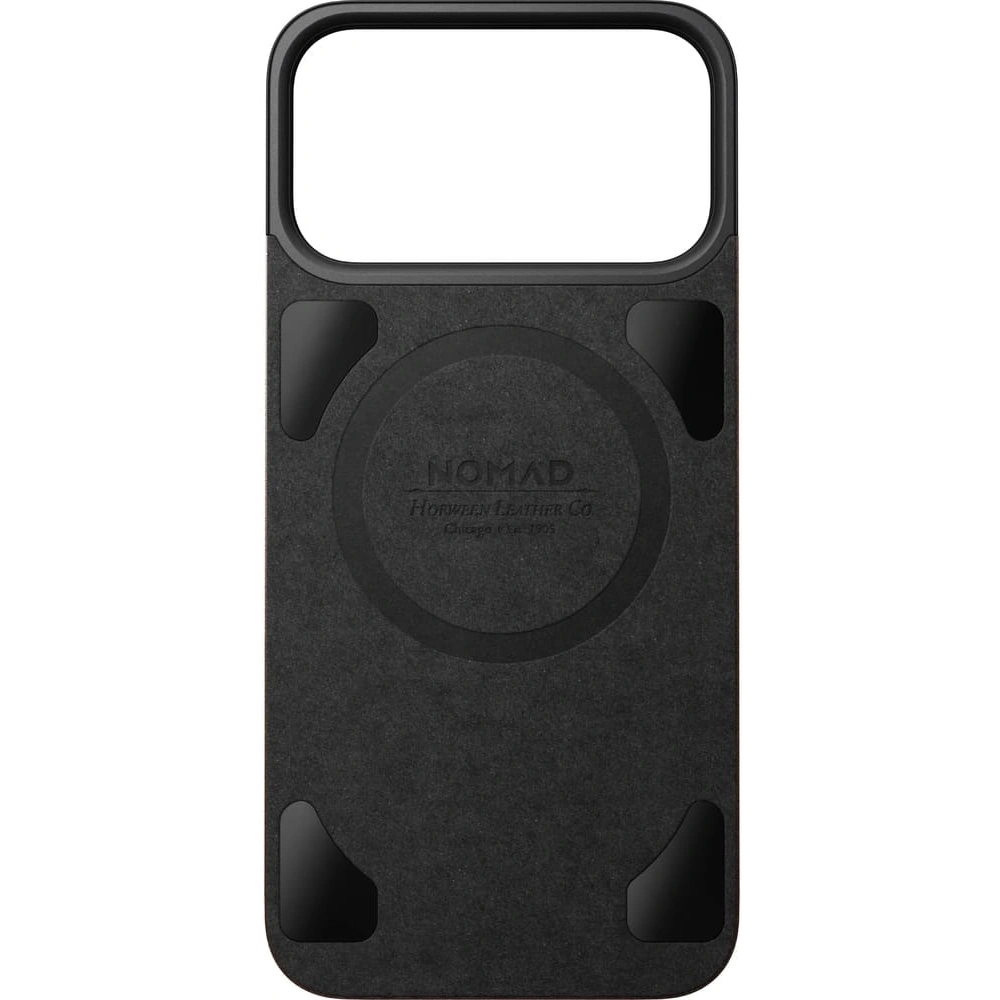 Nakładka na plecki NOMAD Magnetic Leather Back do Apple iPhone 17 Pro Max kompatybilna z MagSafe, skóra Horween (rustic brown