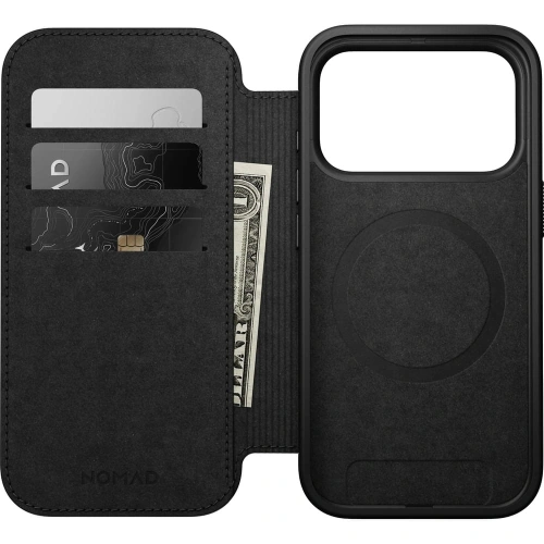 Skórzane etui NOMAD Modern Leather Folio do Apple iPhone 17 Pro kompatybilne z MagSafe (black)