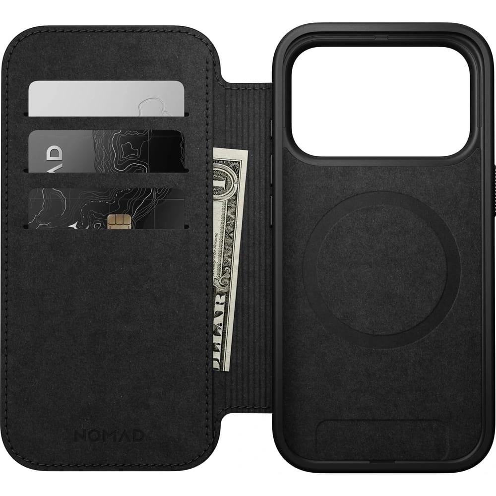 Skórzane etui NOMAD Modern Leather Folio do Apple iPhone 17 Pro kompatybilne z MagSafe (black)