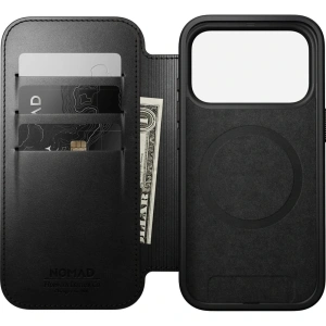 Skórzane etui NOMAD Modern Leather Folio do Apple iPhone 17 Pro kompatybilne z MagSafe, skóra Horween (black)