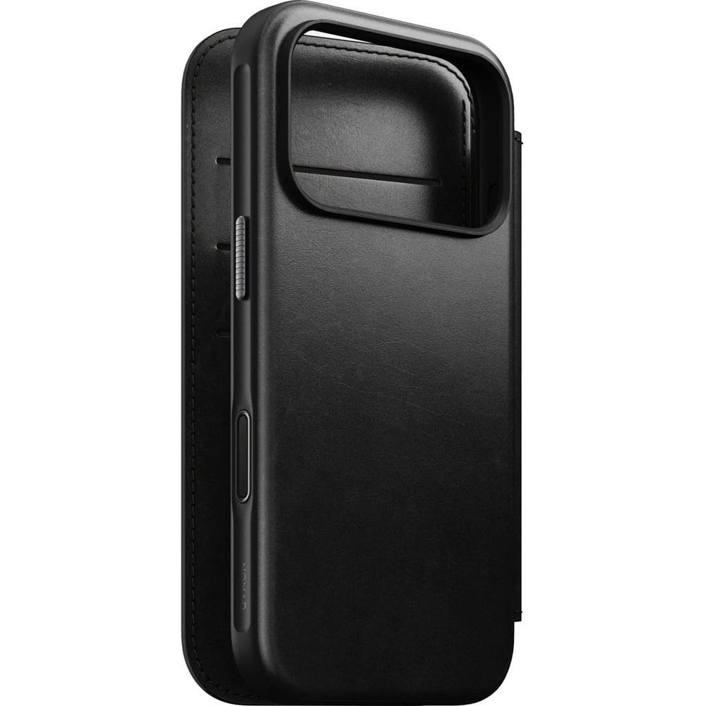 Skórzane etui NOMAD Modern Leather Folio do Apple iPhone 17 Pro kompatybilne z MagSafe, skóra Horween (black)