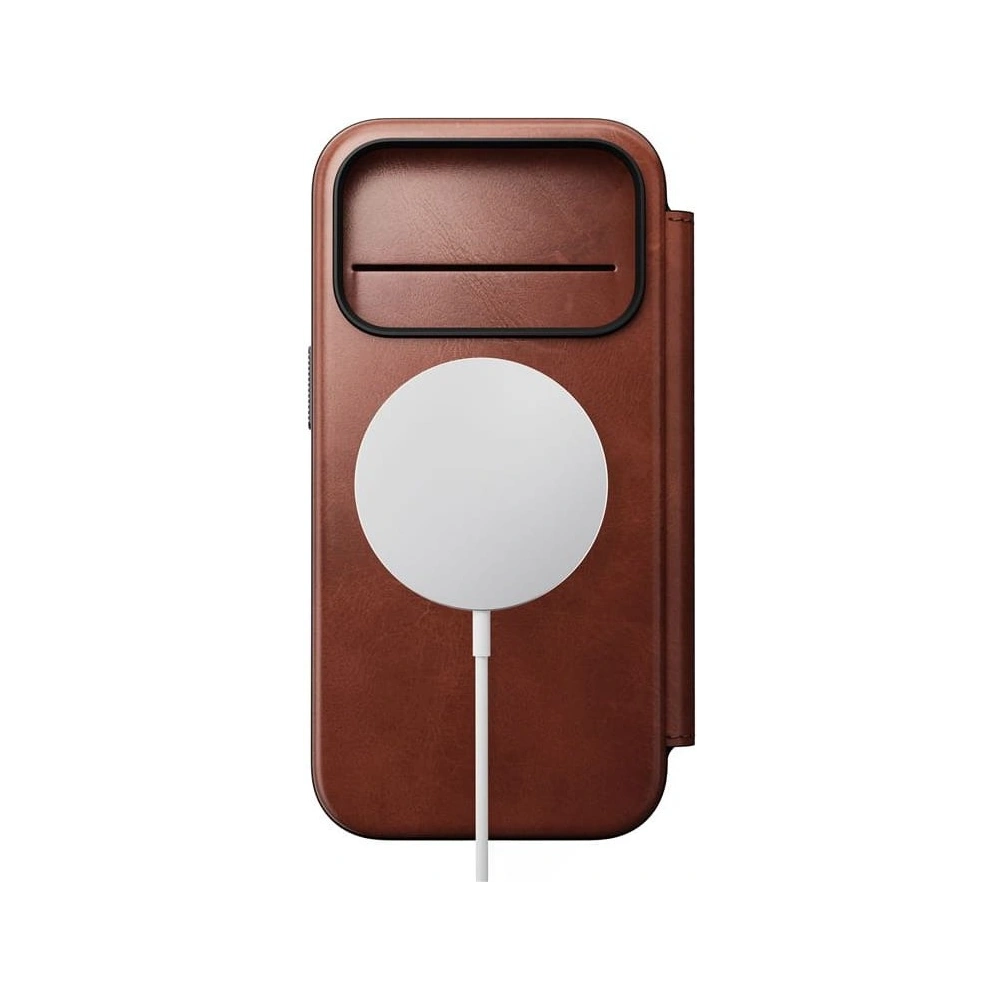 Skórzane etui NOMAD Modern Leather Folio do Apple iPhone 17 Pro kompatybilne z MagSafe, skóra Horween (olde dublin)