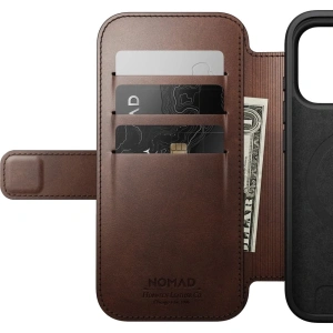 Skórzane etui NOMAD Modern Leather Folio do Apple iPhone 17 Pro Max kompatybilne z MagSafe, skóra Horween (rustic brown)