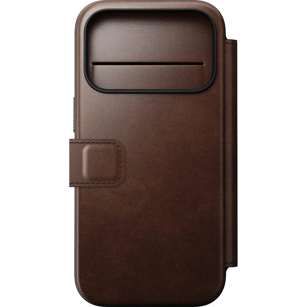 Skórzane etui NOMAD Modern Leather Folio do Apple iPhone 17 Pro kompatybilne z MagSafe, skóra Horween (rustic brown)
