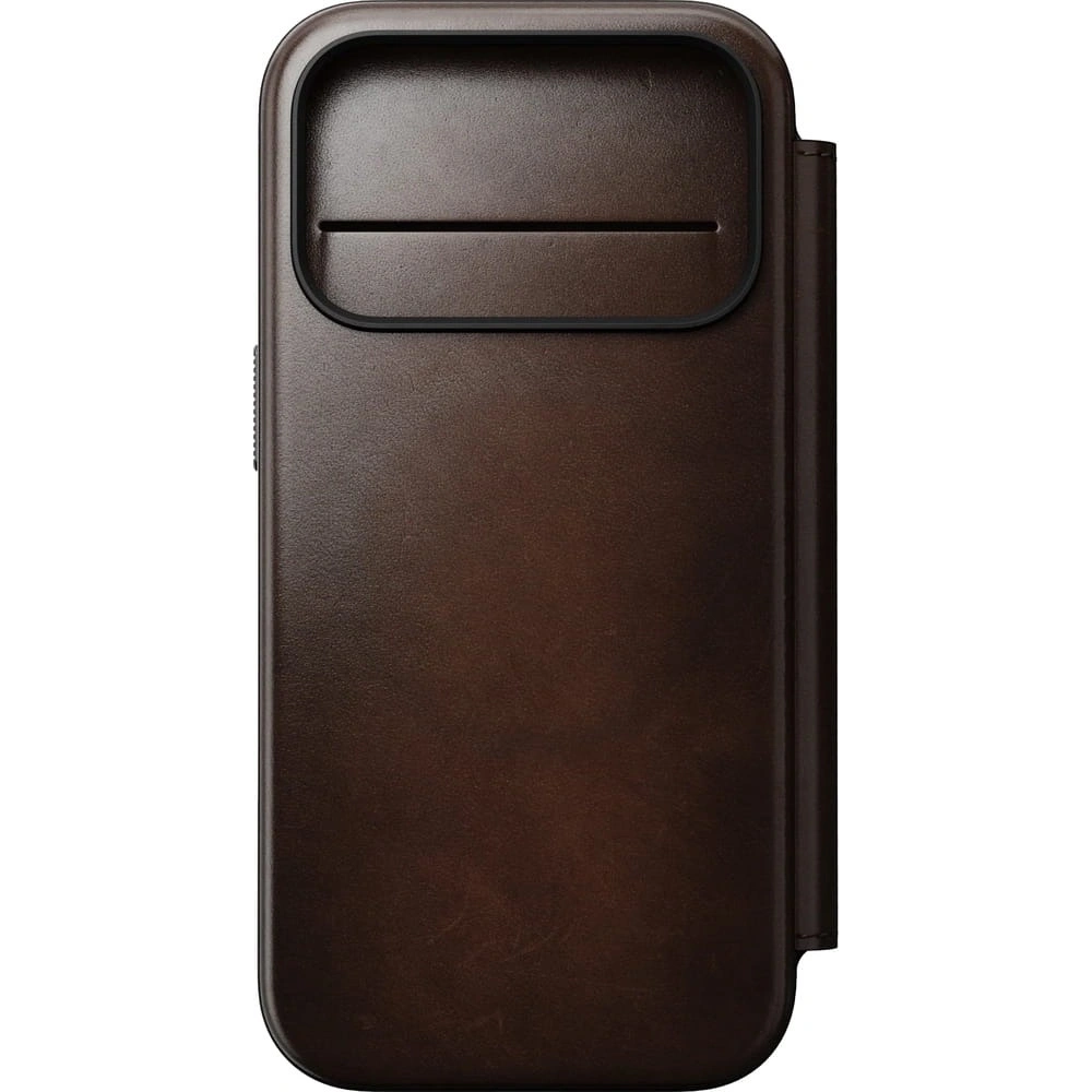 Skórzane etui NOMAD Modern Leather Folio do Apple iPhone 17 Pro kompatybilne z MagSafe, skóra Horween (rustic brown)