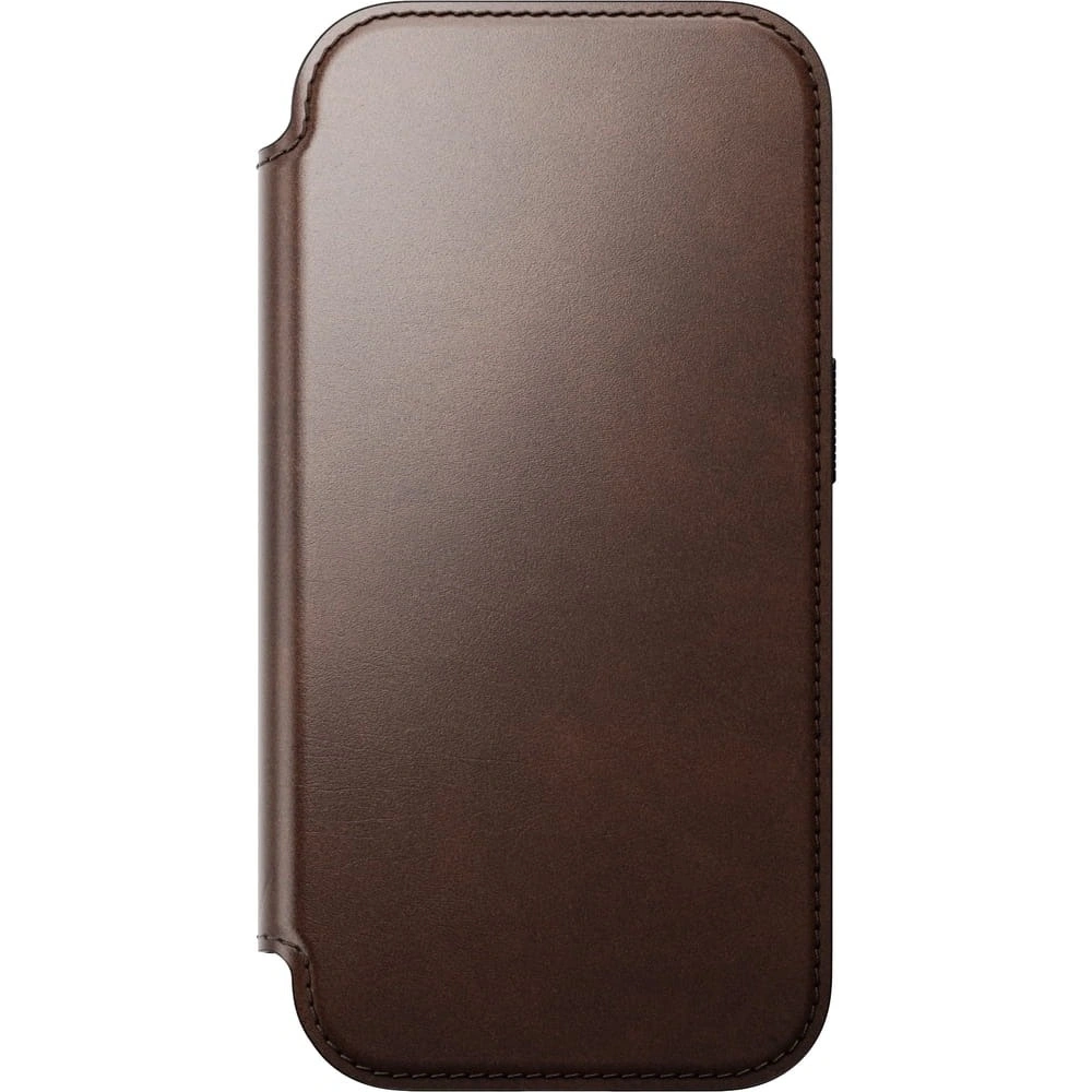 Skórzane etui NOMAD Modern Leather Folio do Apple iPhone 17 Pro kompatybilne z MagSafe, skóra Horween (rustic brown)