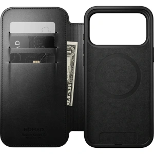 Skórzane etui NOMAD Modern Leather Folio do Apple iPhone 17 Pro Max kompatybilne z MagSafe, skóra Horween (black)